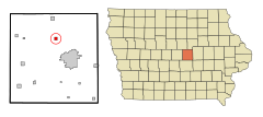 Marshall County Iowa Incorporated and Unincorporated areas Albion Highlighted.svg