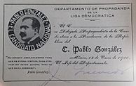 Archivo:Pablo González Garza Candidate to President of Mexico Front Card