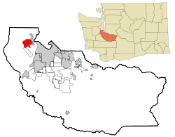 Pierce County Washington Incorporated and Unincorporated areas Artondale Highlighted.svg