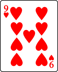 Playing card heart 9