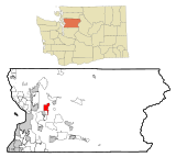 Snohomish County Washington Incorporated and Unincorporated areas Lochsloy Highlighted.svg