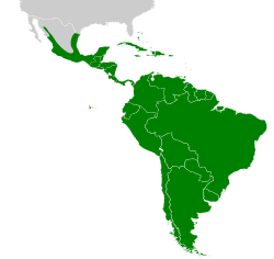 Distribución geográfica de la familia Thraupidae.