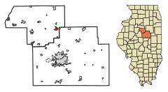 Woodford County Illinois Incorporated and Unincorporated areas El Paso Highlighted.svg