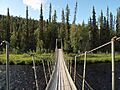 Bridge over the river Nuortti in Lapland, Finland
