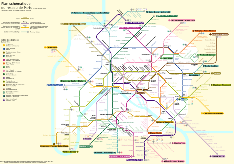 Carte Métro de Paris