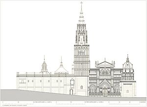 Archivo:Catedral de Toledo. Alzado oeste