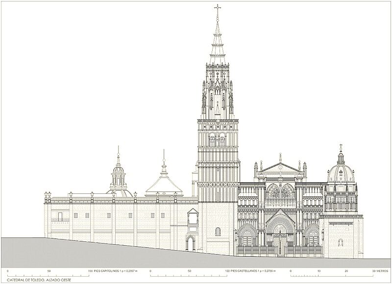 Catedral de Toledo. Alzado oeste