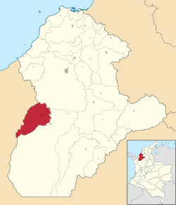 Valencia ubicada en Córdoba (Colombia)