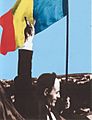 Gheorghe Ghimpu arboreaza Tricolorul