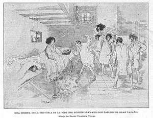 Archivo:Ilustración de la «Historia de la vida del buscón llamado don Pablos», de Daniel Urrabieta Vierge