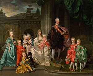 Archivo:Johann Zoffany - Großherzog Pietro Leopoldo von Toskana mit seiner Familie im Hof des Palazzo Pitti, Florenz