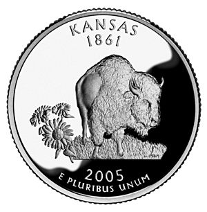 Archivo:Kansas quarter, reverse side, 2005
