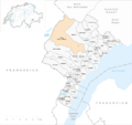 Karte Bezirk Nyon Gemeindeveraenderungen 2014