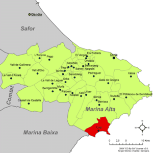 Archivo:Localització de Calp respecte de la Marina Alta