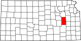 Map of Kansas highlighting Lyon County.svg