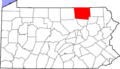 Map of Pennsylvania highlighting Bradford County