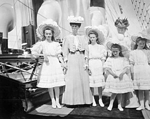 Archivo:Mother, sister and daughters of Tsar Nicholas II of Russia
