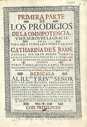 Archivo:Primera parte de los prodigios de la omnipotencia, y milagros de la gracia en la vida de la venerable sierva de Dios Catharina de San Joan