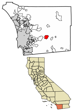 San Diego County California Incorporated and Unincorporated areas Descanso Highlighted 0618940.svg