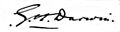 Signature of Sir George Darwin