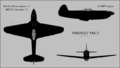 Yakovlev Yak-3 three-view silhouette