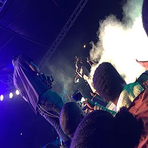 Archivo:Afrobeats star Burna Boy performing with at Nativeland Concert, Lagos, Nigeria 2016