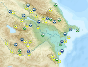 Archivo:Azerbaijan state reserves, state nature sanctuaries and national parks location map