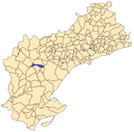Situación de Benissanet en la provincia de Tarragona.