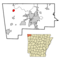 Benton County Arkansas Incorporated and Unincorporated areas Gravette Highlighted