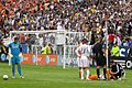 Calen Carr lies injured at 2012 MLS Cup