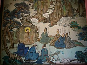 Archivo:Changchun-Temple-Master-and-disciples-painting-0316