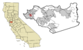 Contra Costa County California Incorporated and Unincorporated areas East Richmond Heights Highlighted