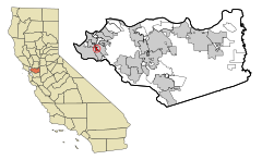 Contra Costa County California Incorporated and Unincorporated areas East Richmond Heights Highlighted.svg