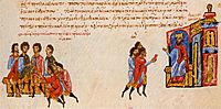 Archivo:Delegation of Croats and Serbs to Emperor Basil I, Skylitzes