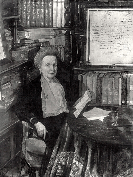 Archivo Doña Blanca de los Rios, retrato al oleo de la intelectual