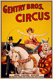 Archivo:Gentry Bros. Circus poster featuring Miss Louise Hilton, 1920-22