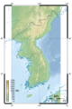 Korea topographic map