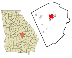 Laurens County Georgia Incorporated and Unincorporated areas Dublin Highlighted.svg
