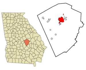 Archivo:Laurens County Georgia Incorporated and Unincorporated areas Dublin Highlighted