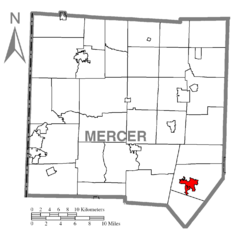 Map of Grove City, Mercer County, Pennsylvania Highlighted.png