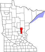 Map of Minnesota highlighting Mille Lacs County.svg