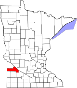 Map of Minnesota highlighting Yellow Medicine County.svg