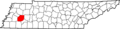 Map of Tennessee highlighting Madison County