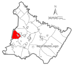 Map of Westmoreland County, Pennsylvania Highlighting North Huntingdon Township.PNG