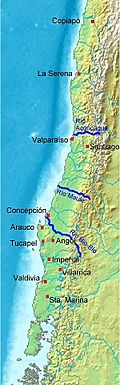 Archivo:Pedro De Valdivia Siedlungen in Chile 1540 bis 1553