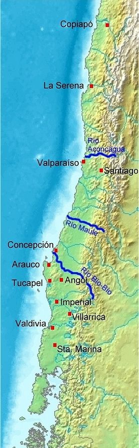 Archivo:Pedro De Valdivia Siedlungen in Chile 1540 bis 1553