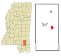 Perry County Mississippi Incorporated and Unincorporated areas Beaumont Highlighted