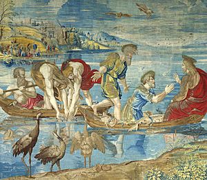 Archivo:Raphael, The Miraculous Draught of Fishes. Vatican Museums