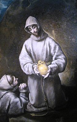 San Francisco y Fray León meditando sobre la muerte, de El Greco.jpg