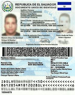 Archivo:Unique Identity Document (DUI by its acronym in Spanish), official identification in El Salvador for natural persons